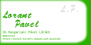 lorant pavel business card